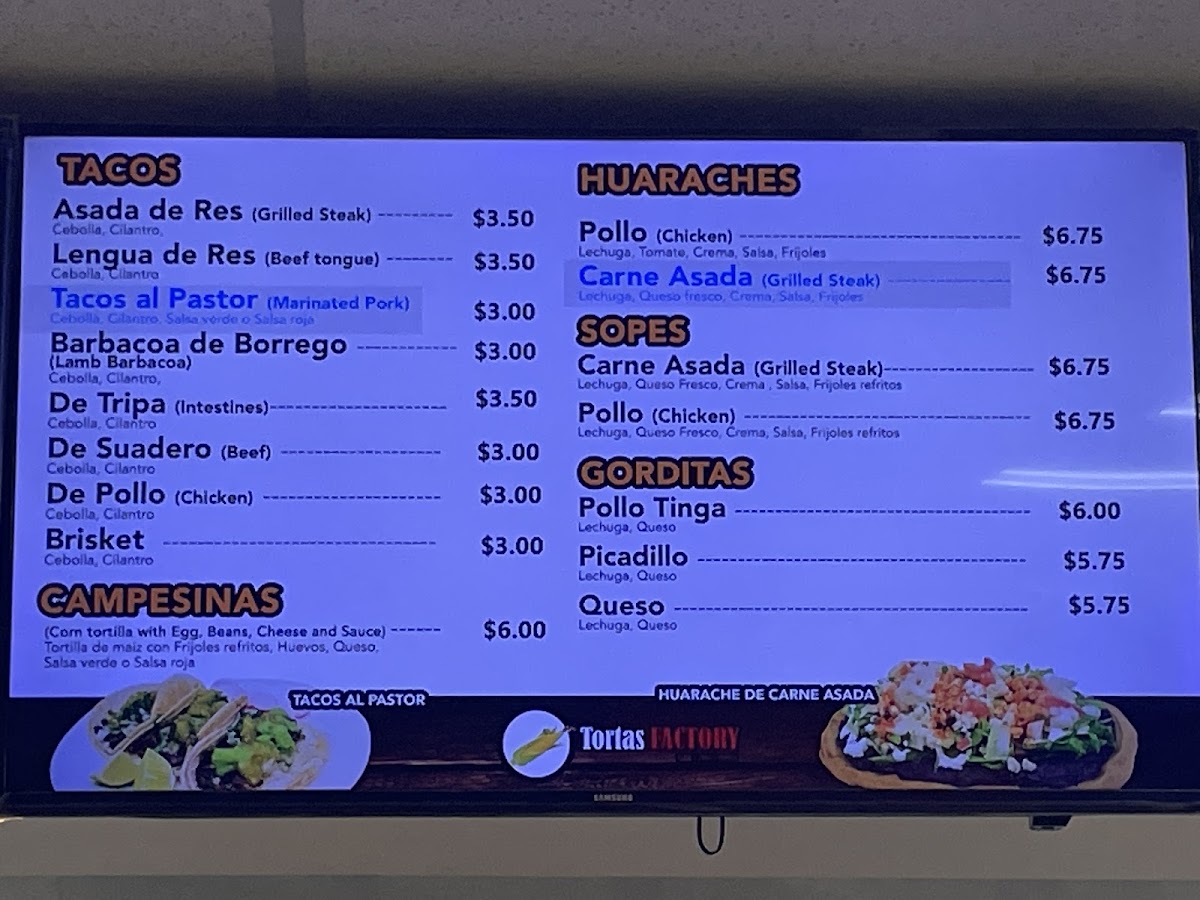 Tortas Factory Del DF Menu - Image 1